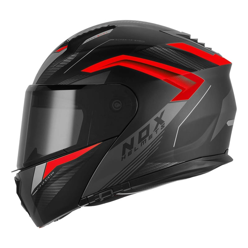Casque modulable Nox N968 Shift noir mat/rouge