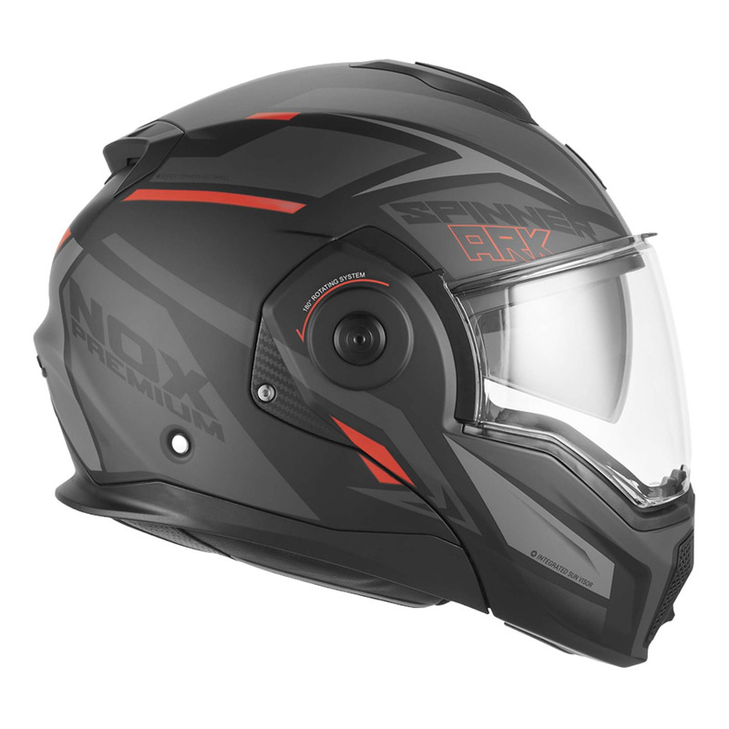 Casque modulable Nox Premium Spinner Ark noir mat/rouge