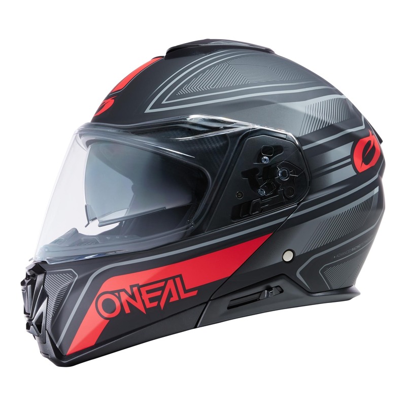 Casque modulable O'Neal M-SRS String V.22 noir/rouge mat- XS