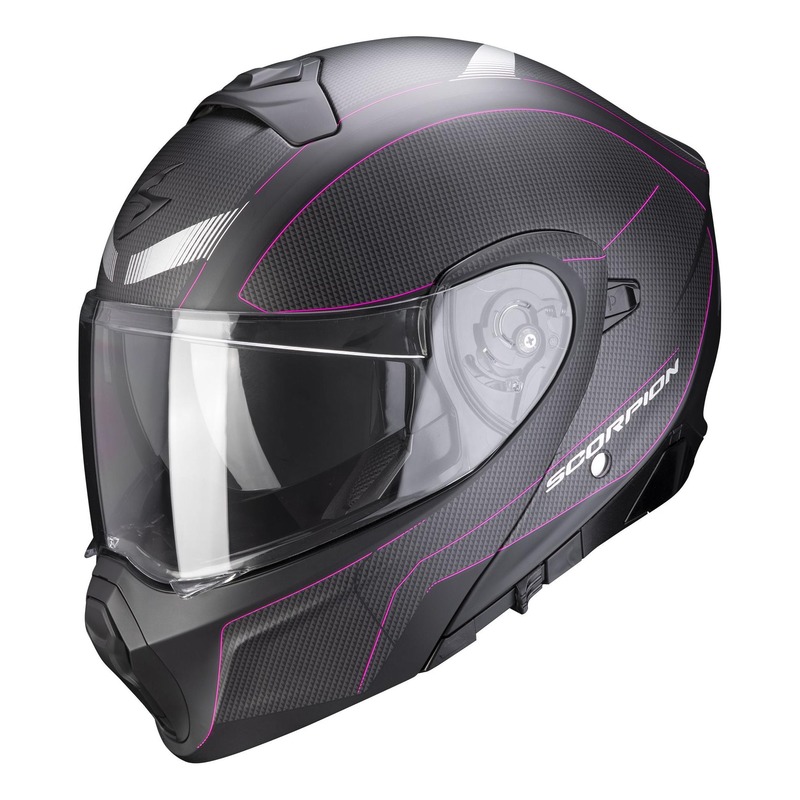 Casque modulable Scorpion EXO-930 Cielo Mat noir/rose- XS