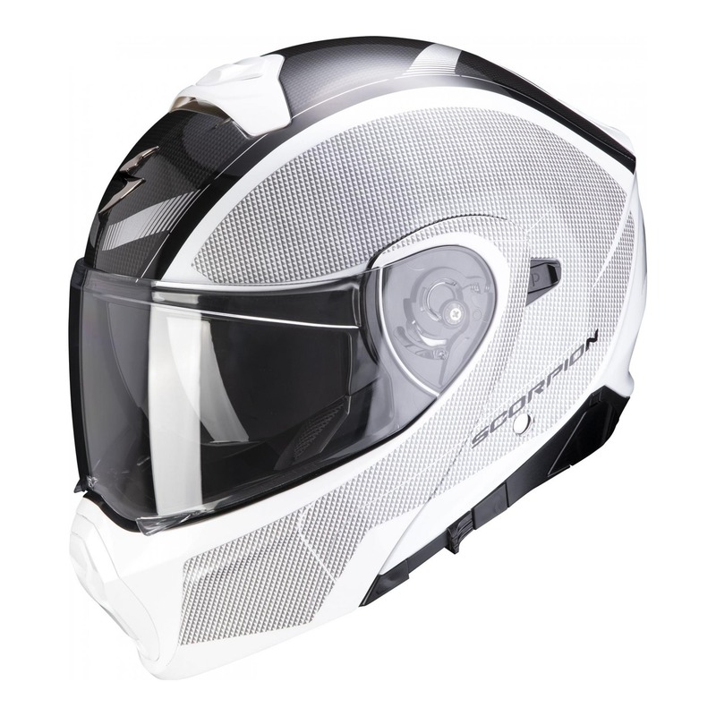 Casque modulable Scorpion EXO-930 Cielo nacré blanc/noir- XS