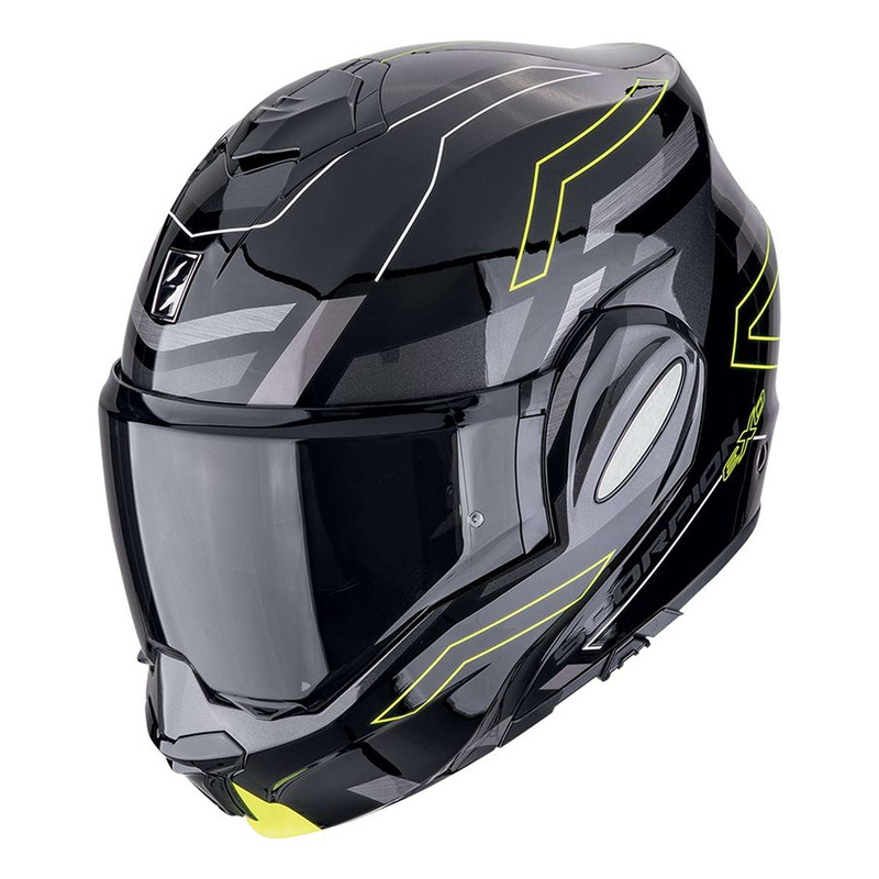 Casque modulable Scorpion Exo-Tech Evo Conquer black/neon yellow