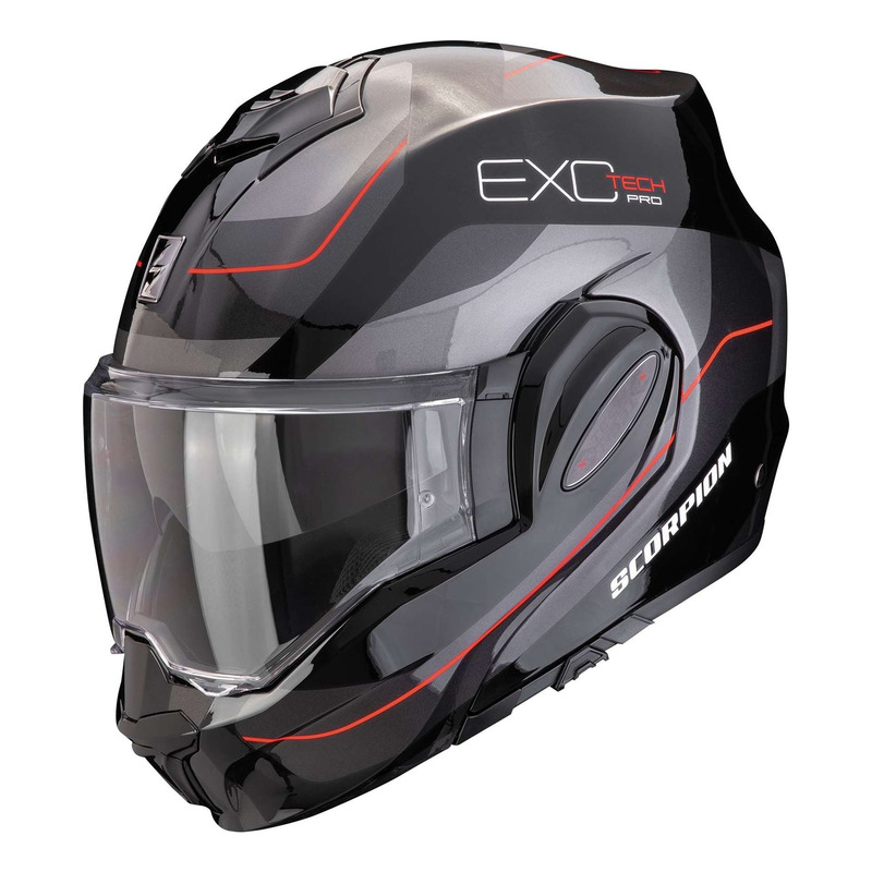 Casque modulable Scorpion Exo-Tech Evo Pro Commuta noir/argent/rouge-