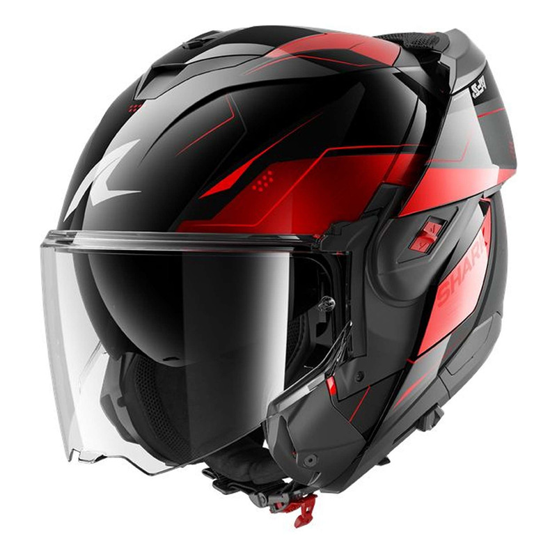 Casque modulable Shark Oxo Mekarium black/chrome/red