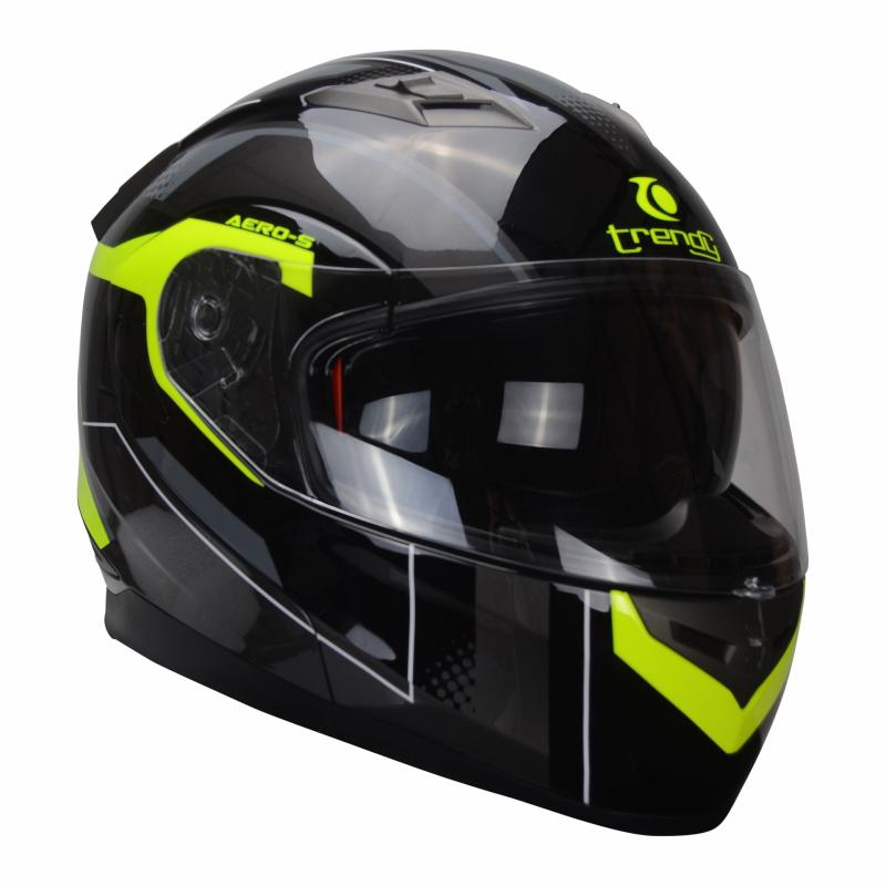 Casque modulable Trendy T-706 noir / jaune fluo- XS