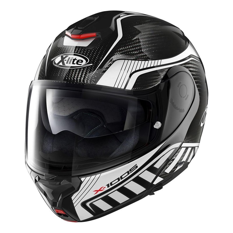 Casque modulable X-Lite X1005 Ultra Carbon Cheyenne N-Com carbone/blan