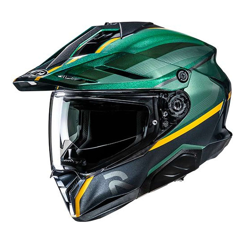 Casque Trail/Adventure HJC RPHA60 Arbre MC4 vert/noir/jaune brillant-