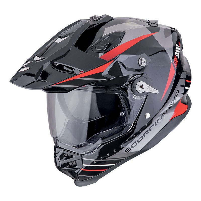 Casque Trail/Adventure Scorpion ADF-9000 Air Feat black/silver/red