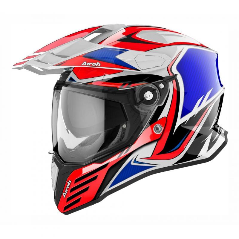 Casque trail Airoh Commander Carbon rouge/bleu- S