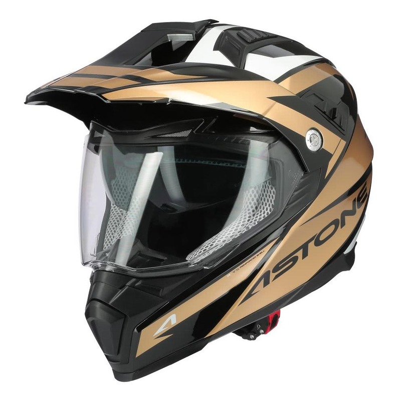 Casque trail intégral Astone Crossmax Ouragan Gold or brillant- XS