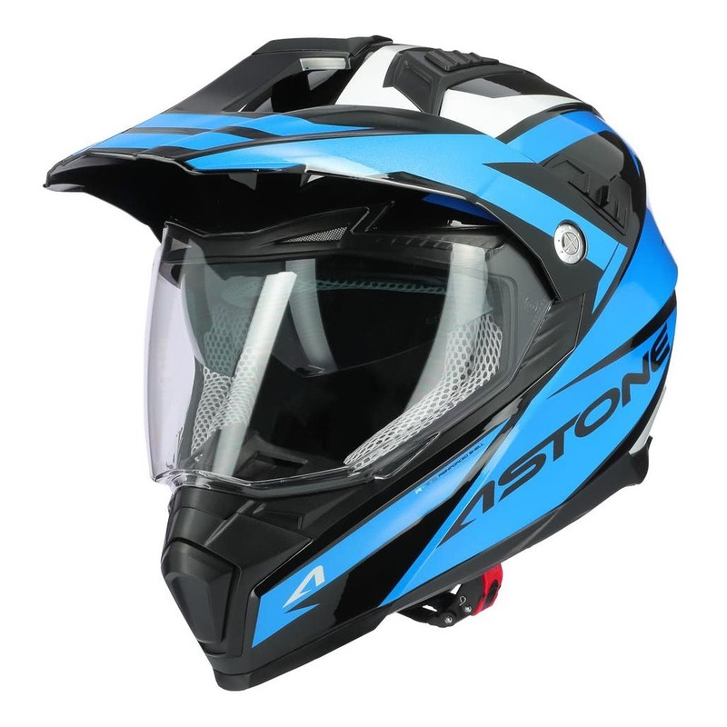 Casque trail intégral Astone Crossmax Ouragan chrome bleu brillant- X