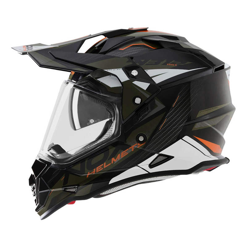 Casque trail Nox N312 Track kaki/orange brillant