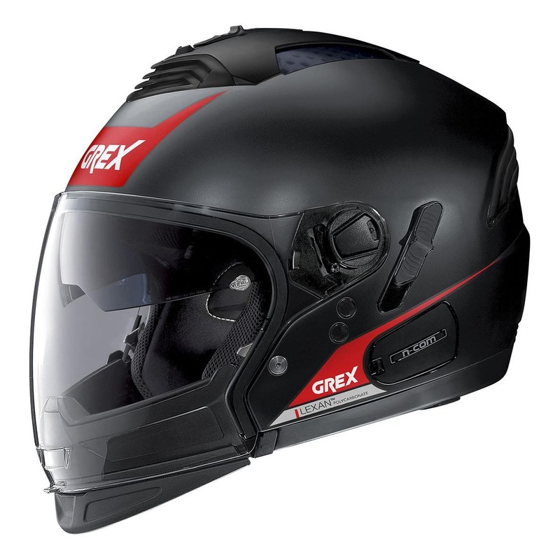 Casque transformable Grex G4.2 Pro Vivid N-Com Mat noir/rouge- XS