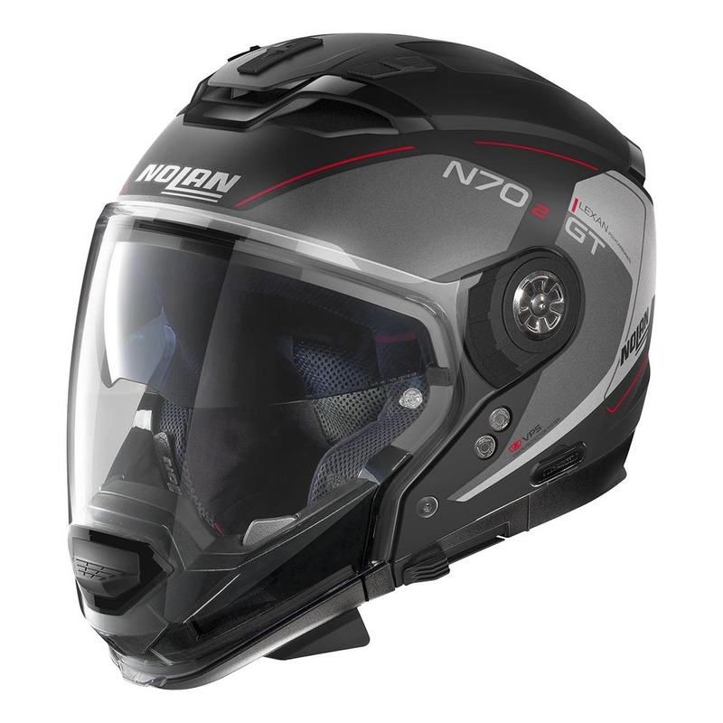 Casque transformable Nolan N70-2 GT LakotaN-Com Mat noir/gris/rouge- 2