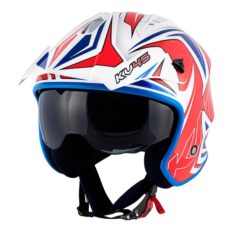 Casque trial Kappa KV45 Gemini blanc verni/rouge/bleu- XS