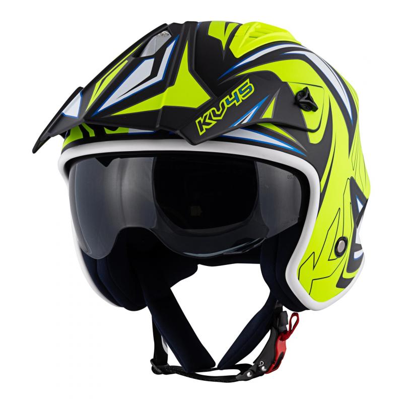 Casque trial Kappa KV45 Gemini noir mat/jaune/blanc- XS