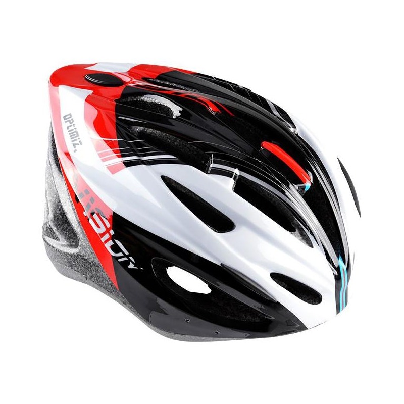 Casque vélo adulte Optimiz O300 Vision rouge/blanc/noir mat
