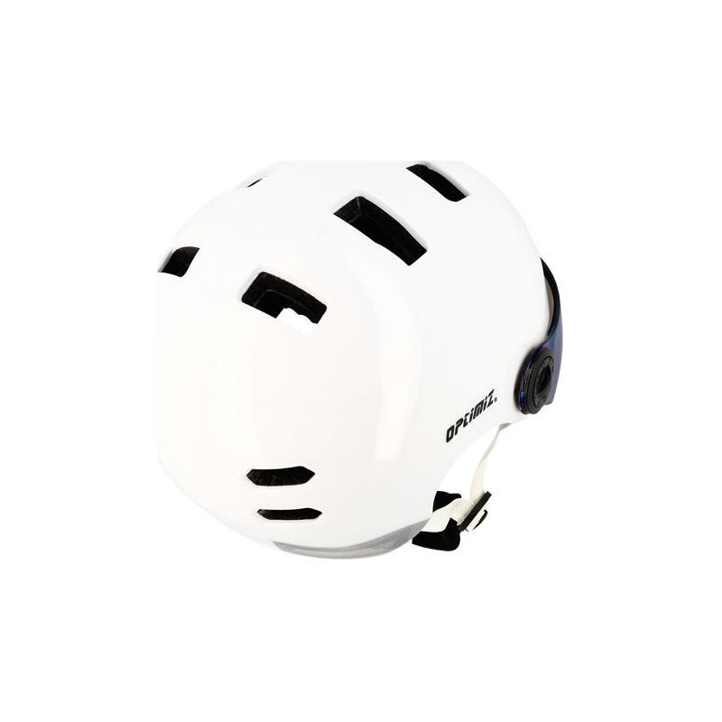 Casque vélo adulte Optimiz O390 blanc avec visière intégrée