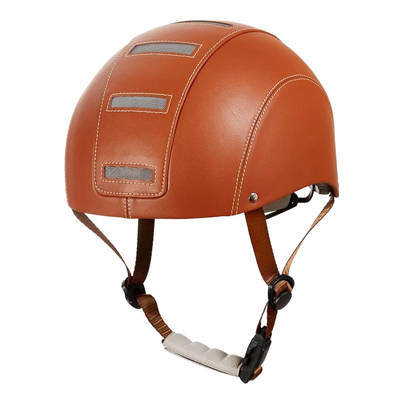 Casque vélo City adulte Gist Halo en cuir vegan marron- 54-58