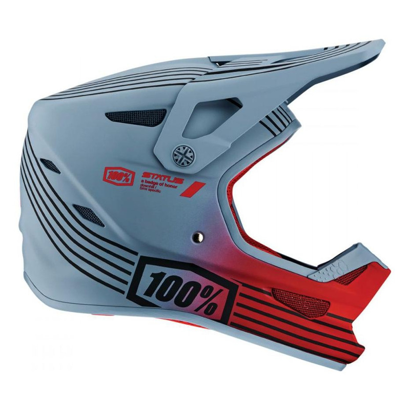 Casque vÃ©lo intÃ©gral 100% Status gris/rouge- XXL