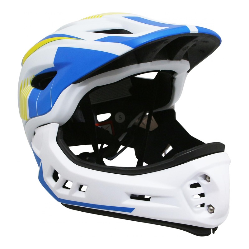 Casque vélo intégral BMX Kiddimoto Intégral Fall Ikon jaune/bleu/bl