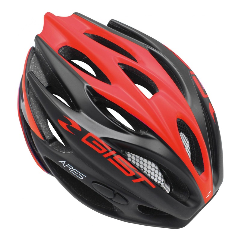 Casque vélo route adulte Gist Ares noir mat et rouge- 52-58