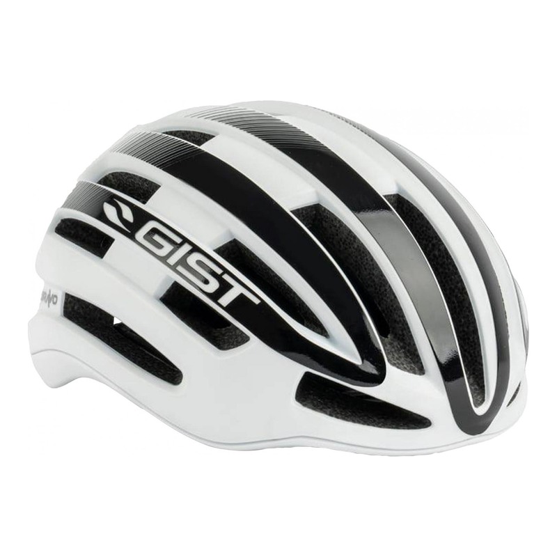Casque vélo route adulte Gist Bravo blanc et noir- 52-56