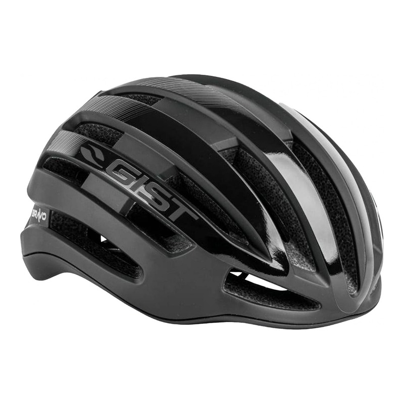 Casque vélo route adulte Gist Bravo noir mat et noir brillant- 52-56