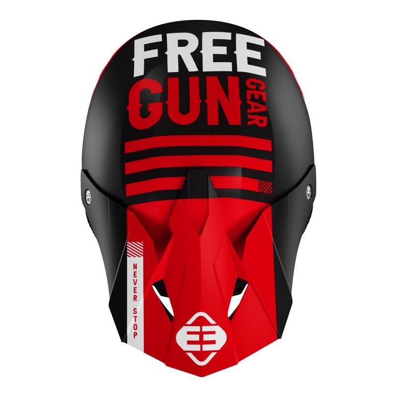 Casquette casque cross Freegun XP-4 Danger rouge/noir/blanc mat