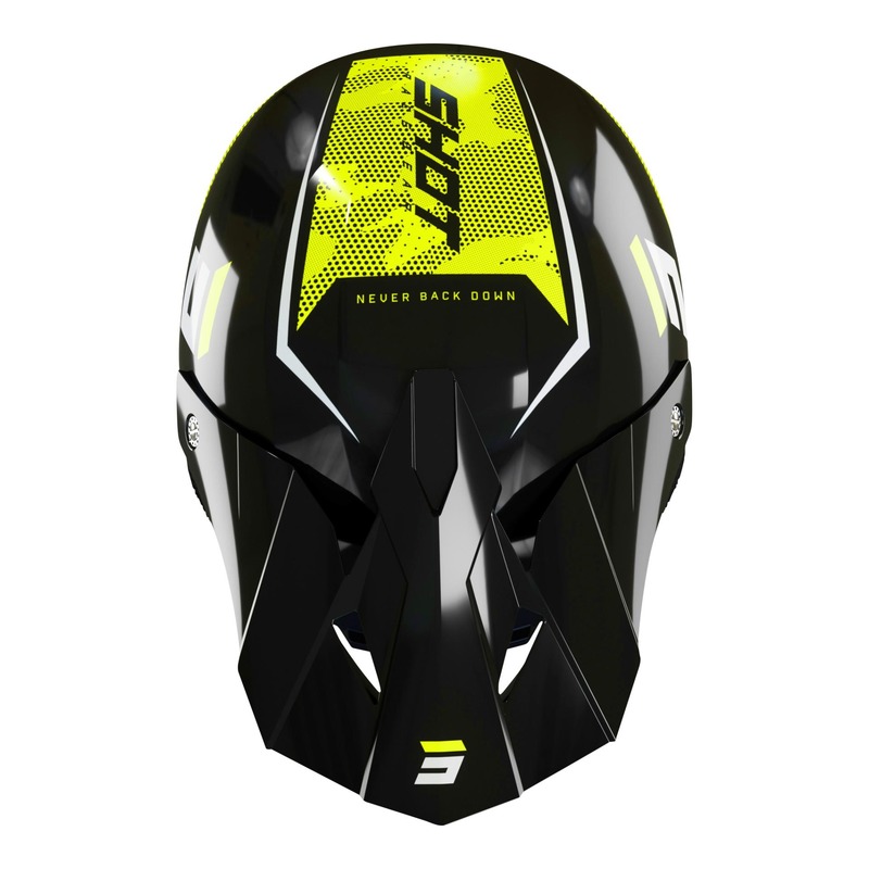Casquette cross Shot pour casque Furious Camo jaune fluo/noir/blanc br