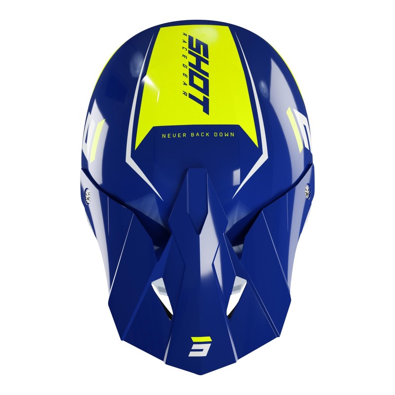 Casquette cross Shot pour casque Furious Chase navy/blanc/jaune fluo b