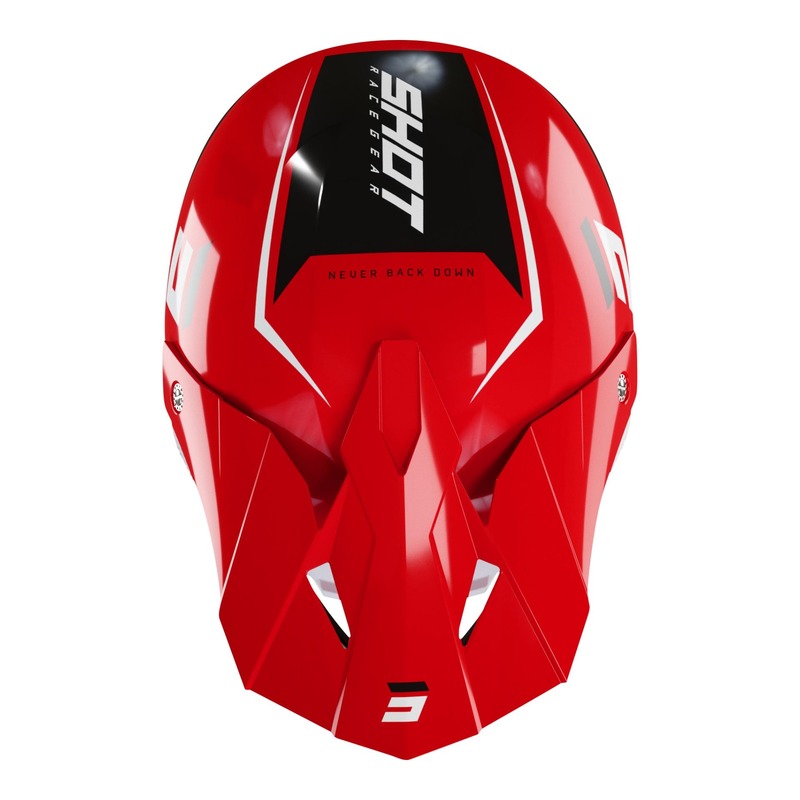 Casquette cross Shot pour casque Furious Chase rouge/blanc brillant