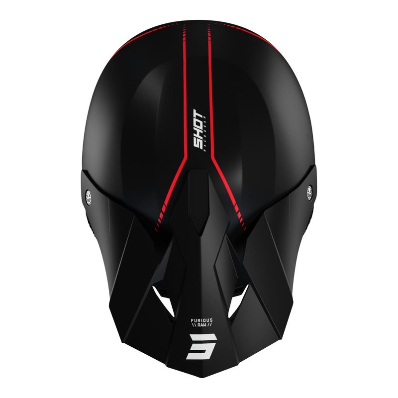 Casquette cross Shot pour casque Furious Raw 3.0 noir/rouge mat