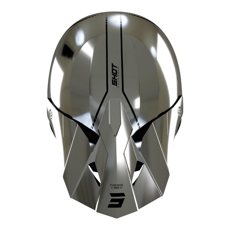 Casquette cross Shot pour casque Furious Raw 3.0 chrome/noir brillant