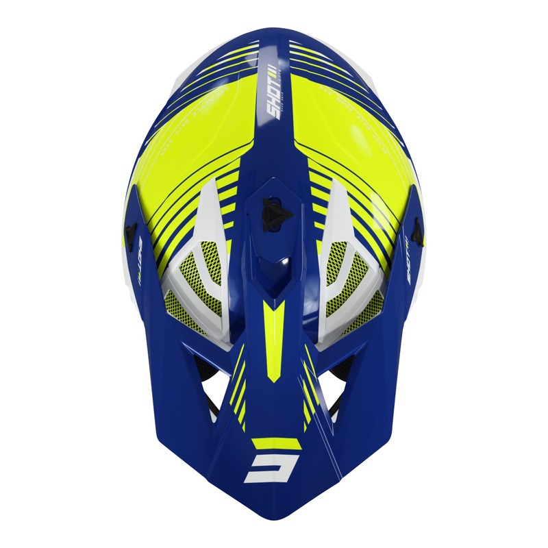 Casquette cross Shot pour casque Lite Fury navy/jaune fluo/blanc brill