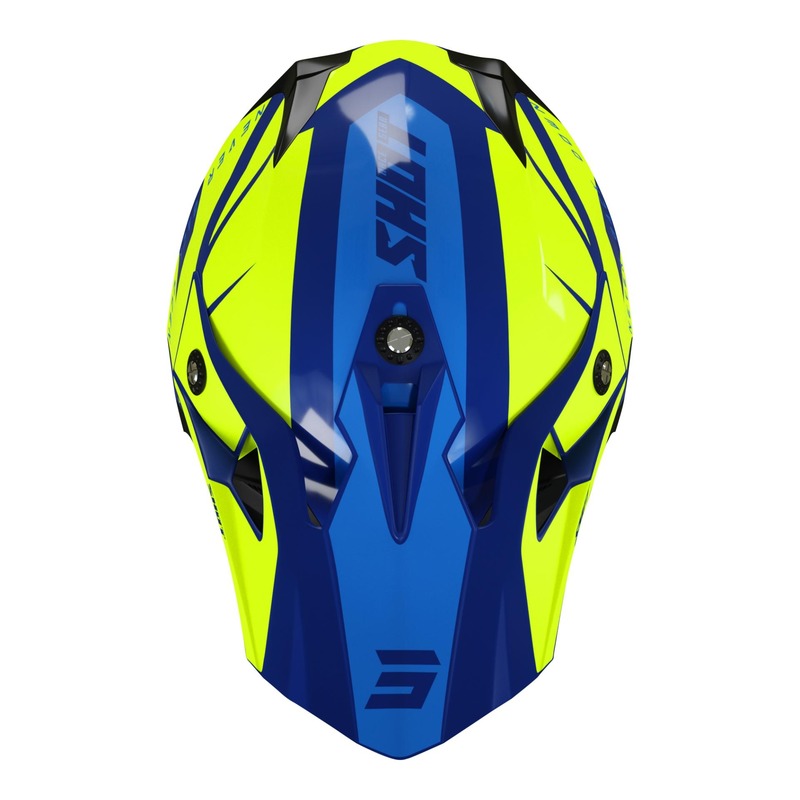 Casquette cross Shot pour casque Pulse Revenge navy/jaune fluo/bleu br