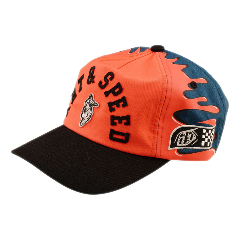 Casquette Troy Lee Designs Finish Line Curved coral/blue