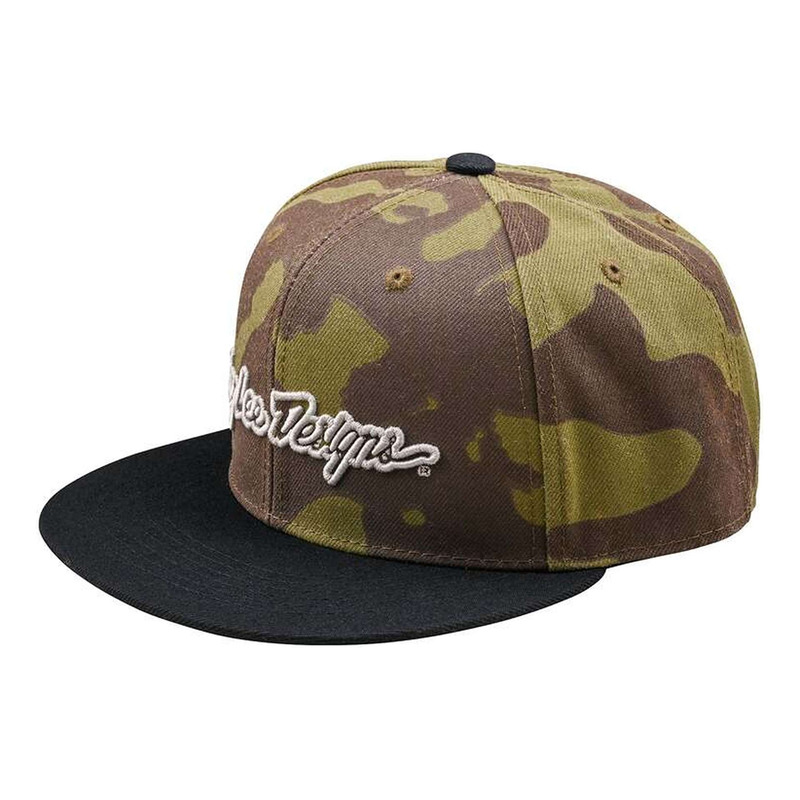Casquette Troy Lee Designs Flat Bill Signature camouflage vert