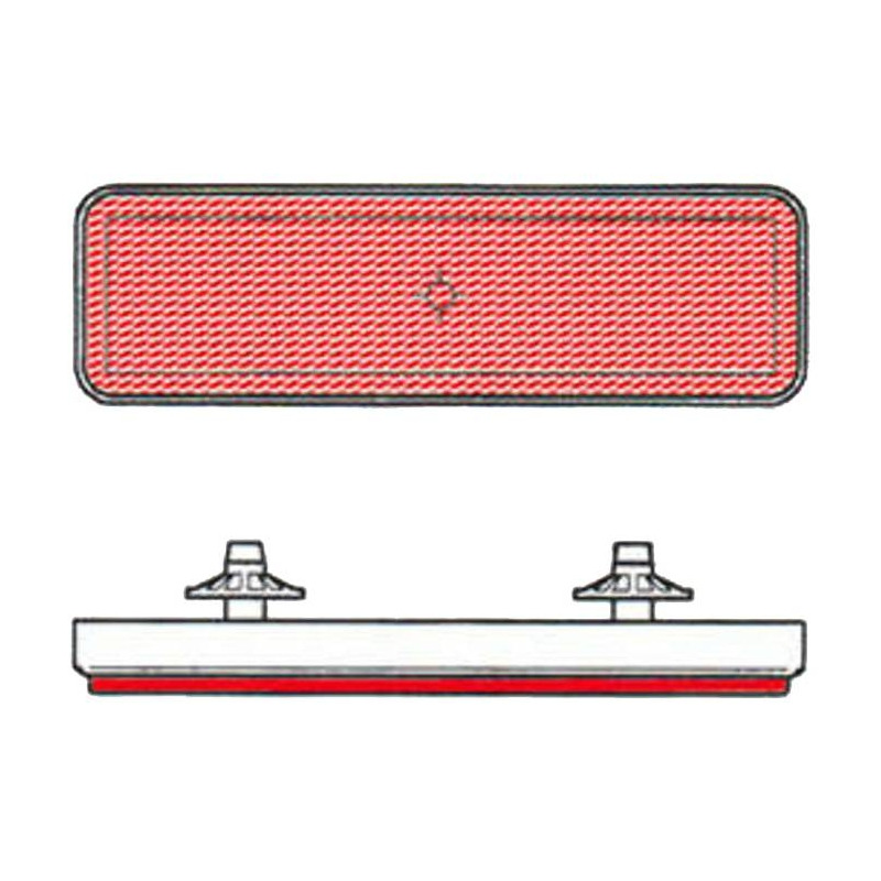 Catadioptre rectangulaire V Parts rouge fixation par clips