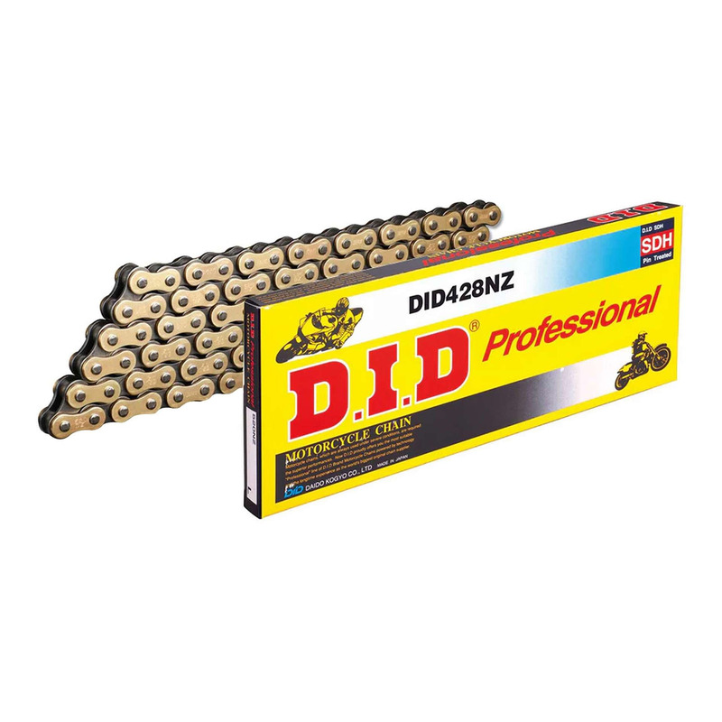 Chaîne de transmission DID 428NZ 84 maillons or et noir avec attache