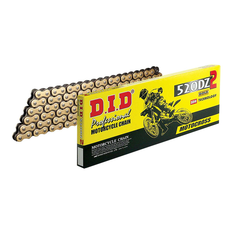 ChaÃ®ne de transmission DID 520DZ2 110 maillons or et noir avec attach