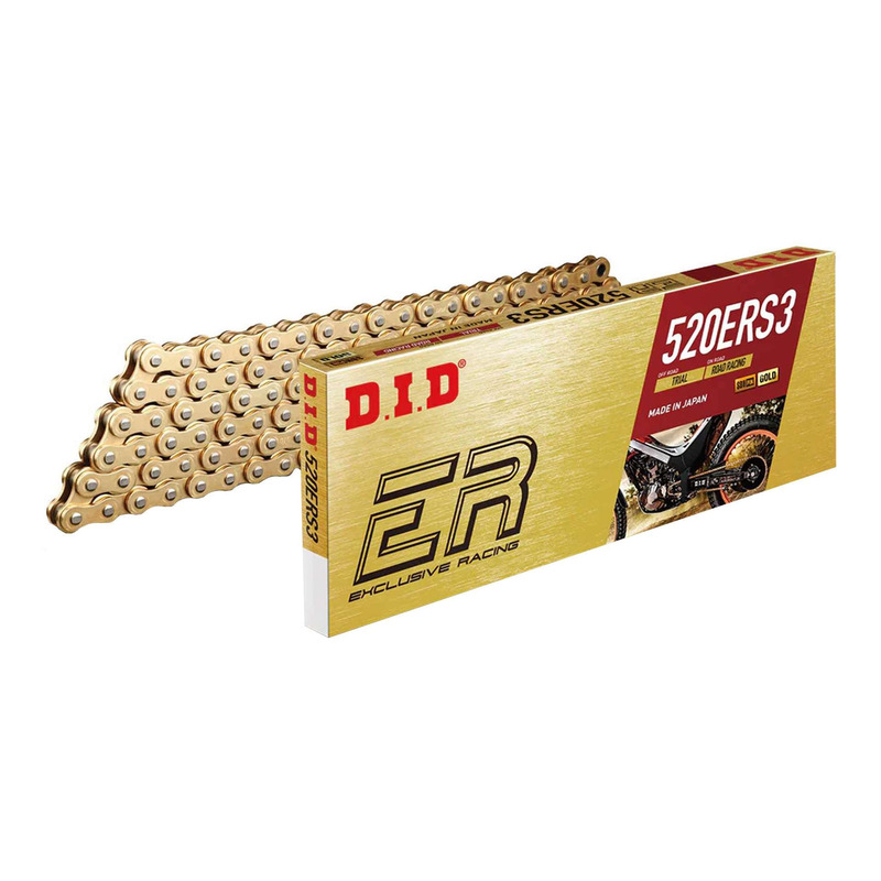Chaîne de transmission DID 520ERS3 112 maillons or avec attache à riveter