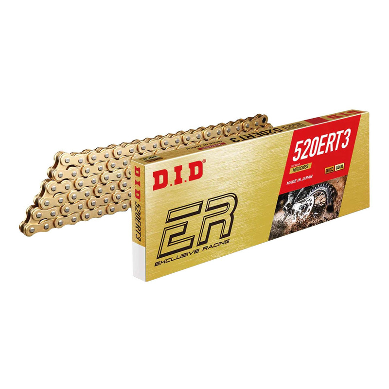Chaîne de transmission DID 520ERT3 120 maillons or avec attache rapide à clip