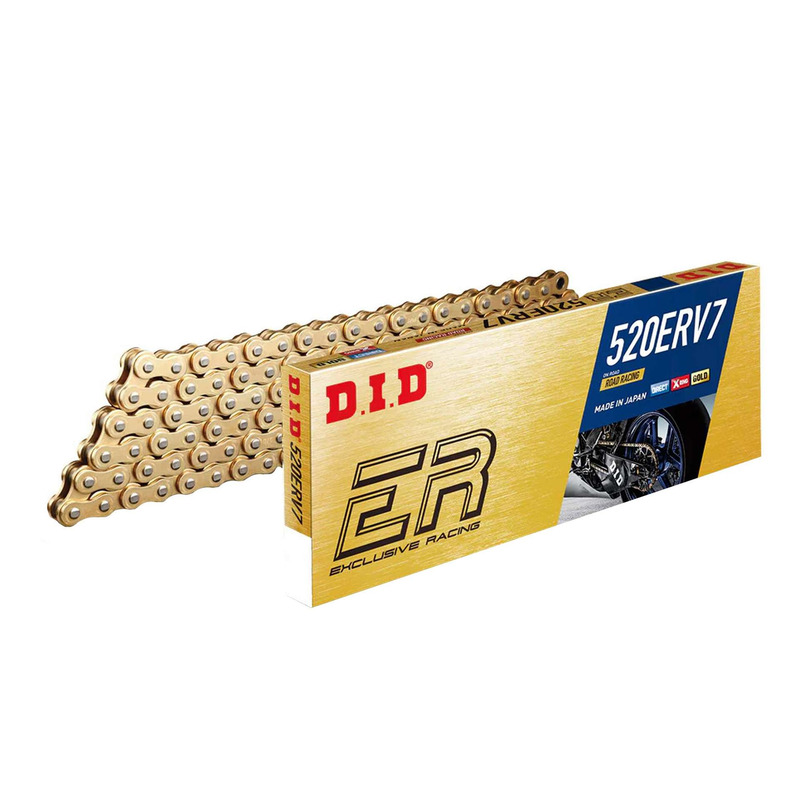 Chaîne de transmission DID 520ERV7 90 maillons or avec attache à riv