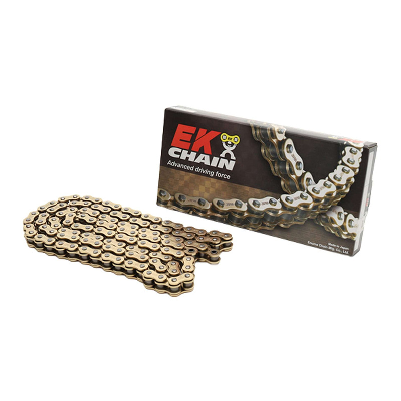 Chaîne de transmission EK Chain 520RRX NX-Ring 102 maillons or avec fermeture à riveter
