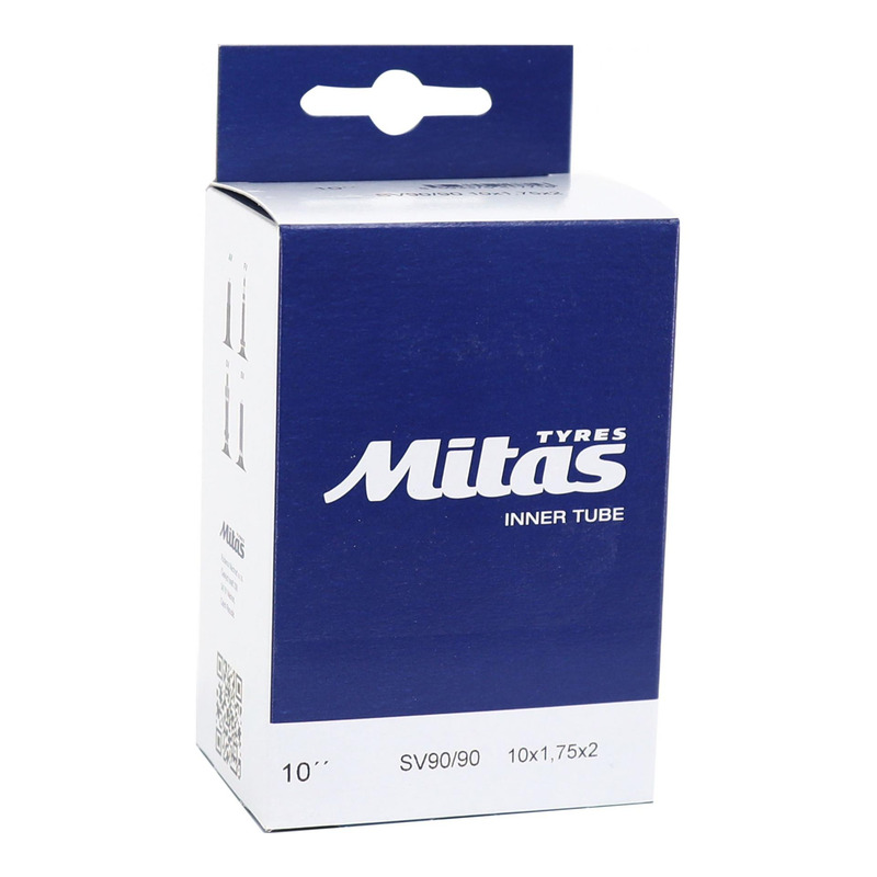 Chambre à air Mitas 10"x1,75-2,00 valve Schrader coudée 90°
