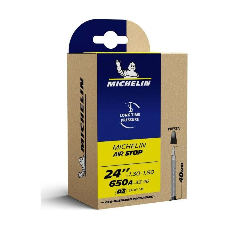 Chambre à Air vélo Michelin Air Stop D3 600A x 28-37 (24 x 1 3/8") Presta 29mm