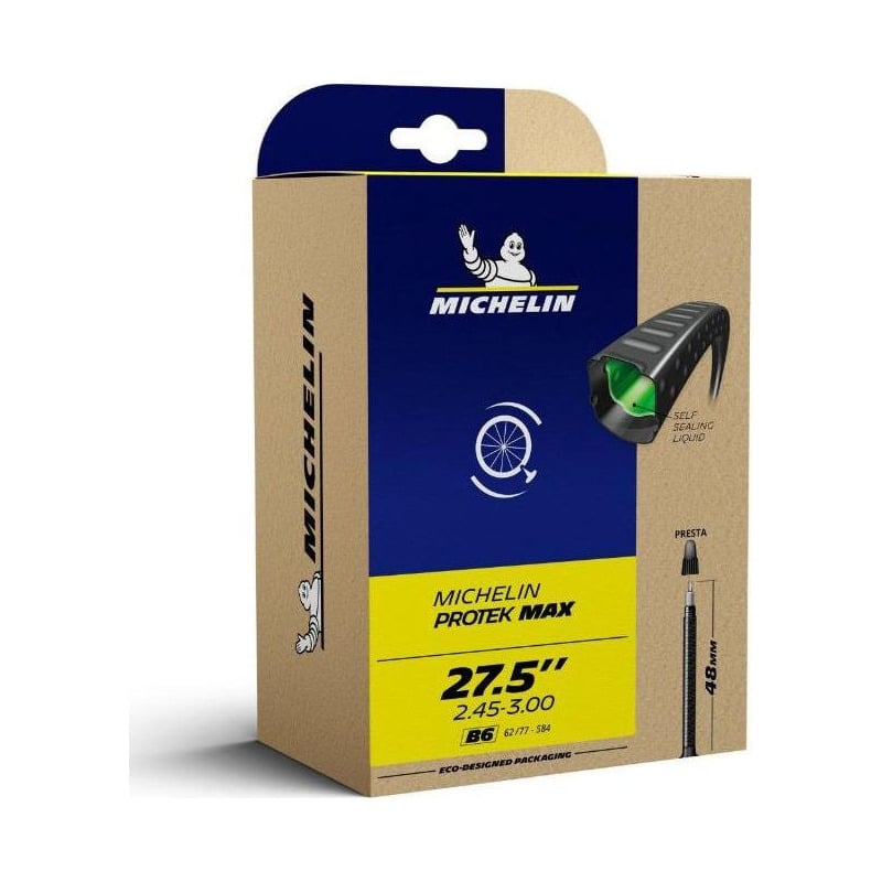 Chambre à Air vélo Michelin Protek Max 27.5 x 2.35/3.00 Presta 40mm (avec liquide anti-crevaison)