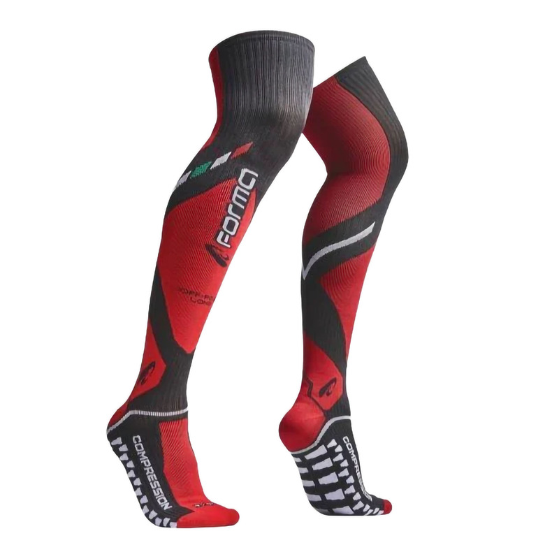 Chaussette haute forma de compression off-road noir/rouge
