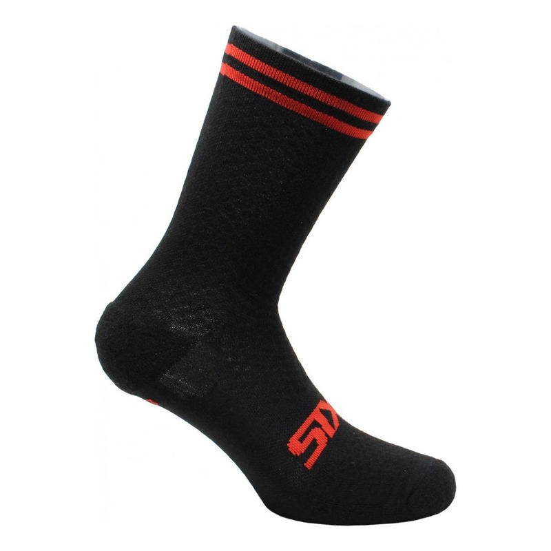 Chaussettes basses Sixs Merinos rouge stripes